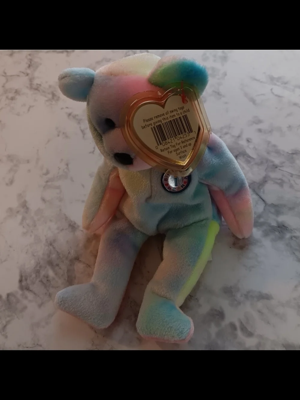 Ty Beanie Baby B.B. Birthday Bear 1999 Retired – Mint Tag + Protector